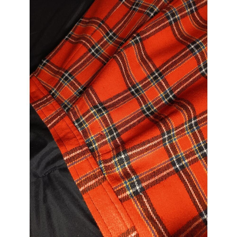 Vintage Plaid Virgin Wool Fringe Wrap Maxi Skirt Burnt Orange 6 Pendleton - Picture 9 of 9
